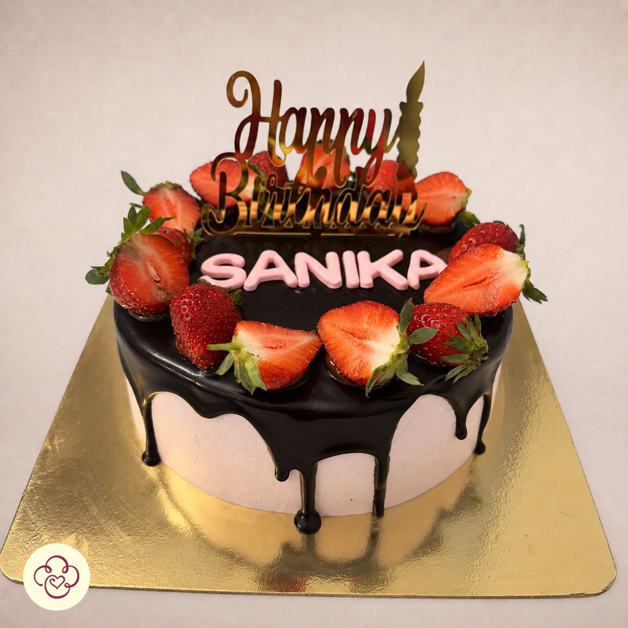 Chocolate Drip Strawberry Cake