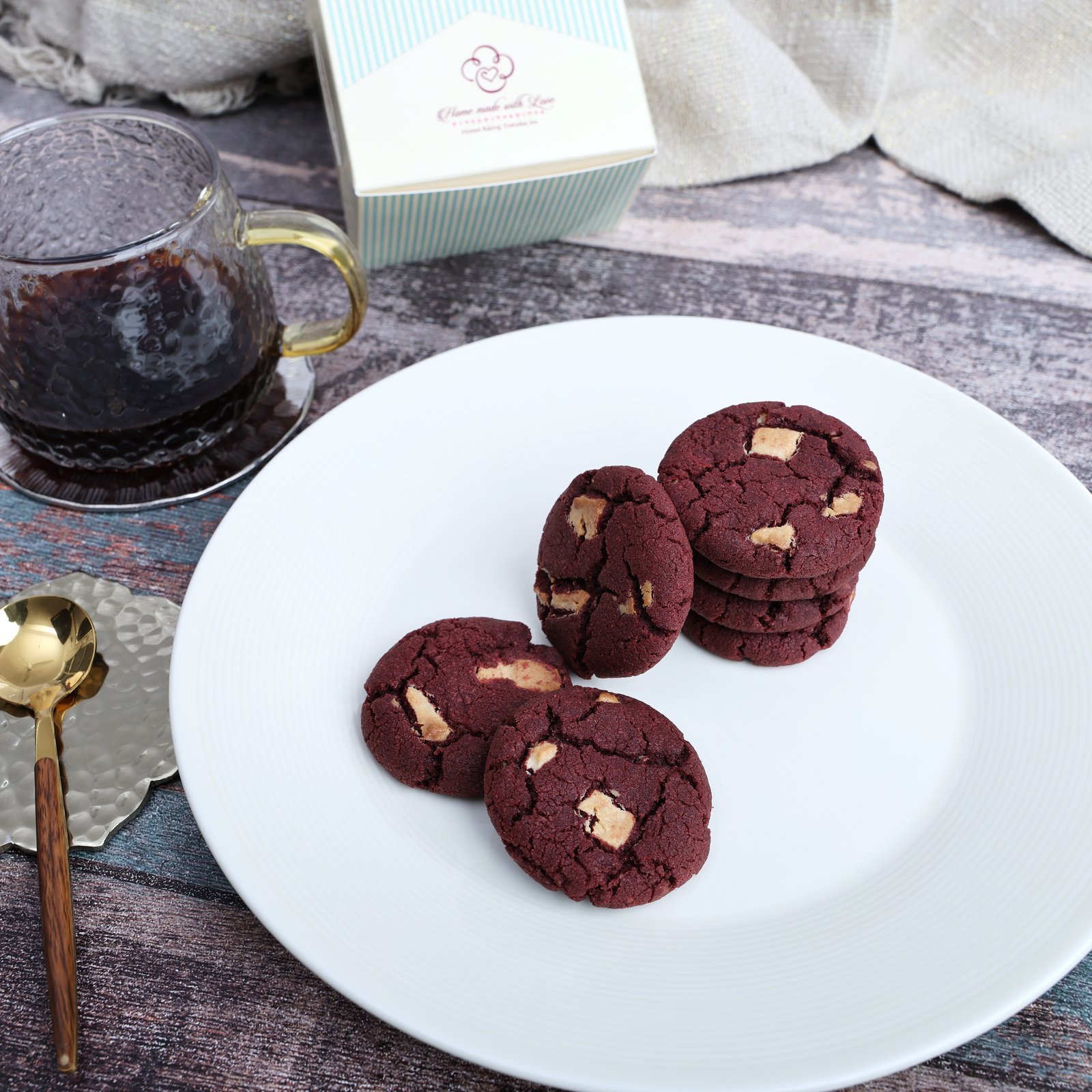 Red Velvet Cookies with White Chocolate