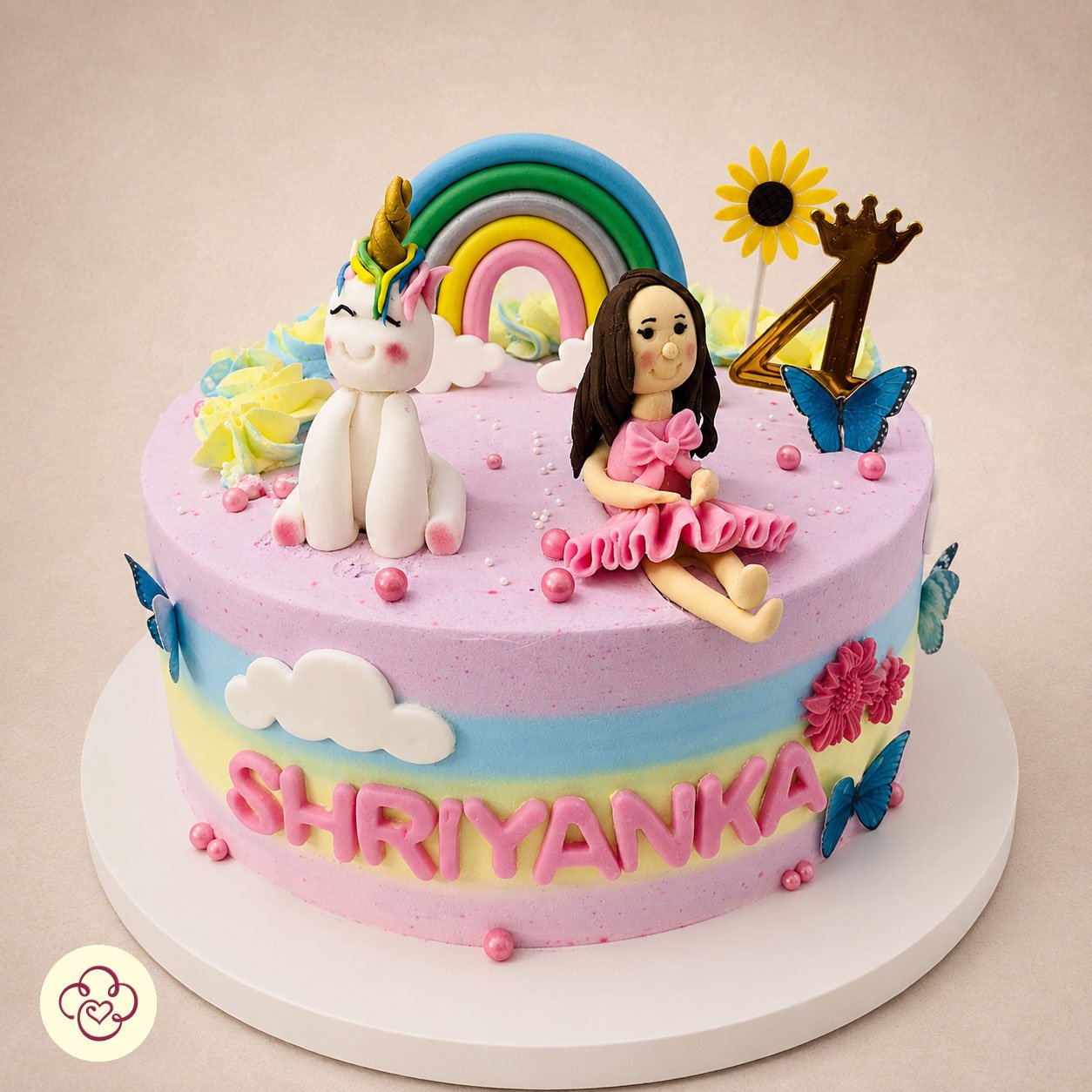 Unicorn & Rainbow Theme Cake