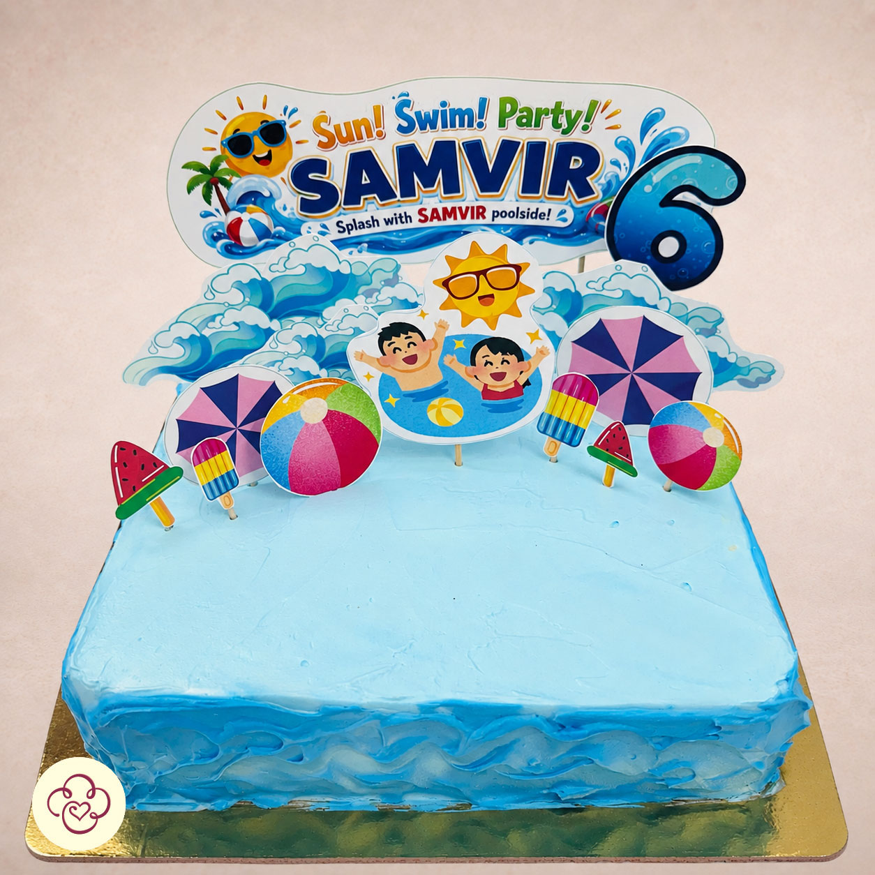 Pool Party Theme Cake